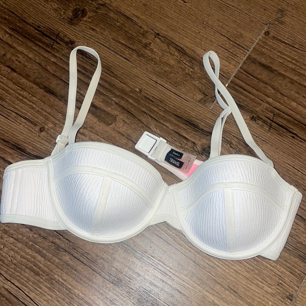 Triangl white swimsuit top